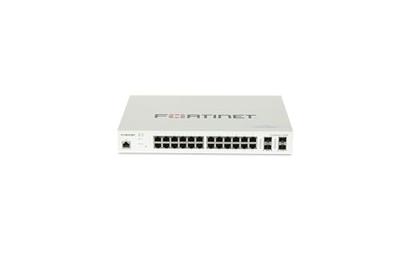 Fortinet | FS-224E | FortiSwitch-224E L2/L3 Switch - 24x GE RJ45 poorten, 4x GE SFP Slots. Geschikt voor de FortiGate Switch controller.