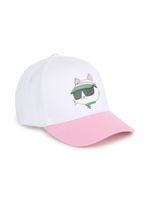 Karl Lagerfeld Kids casquette en coton à imprimé Choupette - Blanc - thumbnail