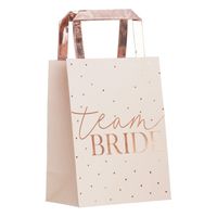 Team Bride Party Tasjes Rose Goud stippen (5st)