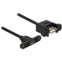 Delock 85109 Kabel USB 2.0 Micro-B female paneelmontage > USB 2.0 Type-A female paneelmontage 25cm - thumbnail