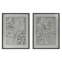 Home ESPRIT Moderne afbeelding, zwart, rood, 75 x 4 x 100 cm (2 stuks)