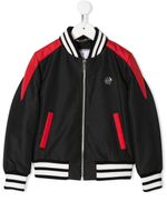 Philipp Plein Junior veste bomber Rock à logo - Noir