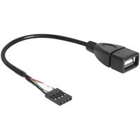 Delock USB-kabel USB 2.0 post mannelijk 4-pins, USB-A vrouwelijk 20.00cm zwart UL-gecertificeerd, per stuk