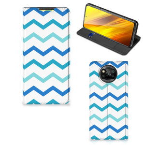 Xiaomi Poco X3 Pro | Poco X3 Hoesje met Magneet Zigzag Blauw