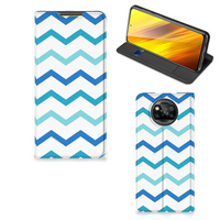 Xiaomi Poco X3 Pro | Poco X3 Hoesje met Magneet Zigzag Blauw