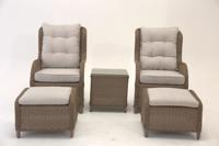 Nohr Loungeset Shameria Met 2 loungestoelen en tafel - Naturel - thumbnail