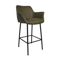 Bronx71 Industriële barstoel Club olijfgroen eco leer 78 cm.