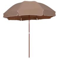 vidaXL Parasol met stalen paal 300 cm taupe