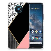 Nokia 8.3 TPU Hoesje Zwart Roze Vormen