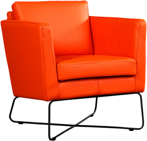 Oranje leren moderne design fauteuil Crossover - Toledo Leer Orange (oranje leer)