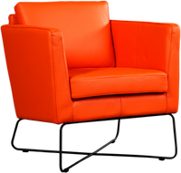 Oranje leren moderne design fauteuil Crossover - Toledo Leer Orange (oranje leer)