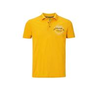 Jan Vanderstorm loose fit polo Plus Size met printopdruk geel