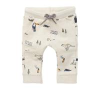 Noppies baby slim fit joggingbroek Tofield met biologisch katoen ecru/donkerblauw/bruin