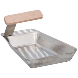 4x Barbecue pan RVS 25 x 16 cm