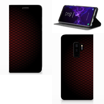 Samsung Galaxy S9 Plus Hoesje met Magneet Geruit Rood Samsung Galaxy S9 Plus Hoesje met Magneet Geruit Rood