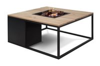 Cosiloft 100 vuurtafel black/teak 100x100x47 cm