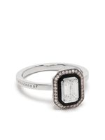 Selim Mouzannar bague Mina en or blanc 18ct sertie de diamants et d'émail - Argent - thumbnail