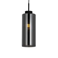 QAZQA Art Deco hanglamp zwart met smoke glas - Laura