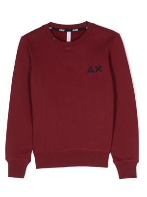 Sun 68 Sweater met geborduurd logo - Rood