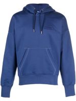 Alexander McQueen logo-embroidered stretch-cotton hoodie - Bleu