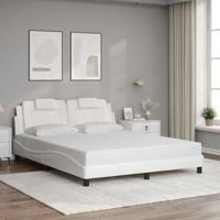 vidaXL Bedframe met hoofdbord kunstleer wit 160x200 cm