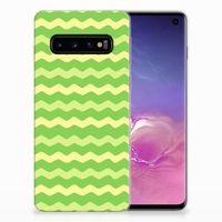 Samsung Galaxy S10 TPU bumper Waves Green - thumbnail