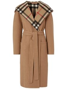 Burberry manteau croisé à carreaux - Marron