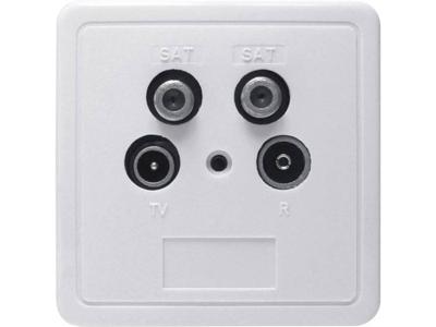 Antennedoos TV, FM, Satelliet Renkforce Twin satellieteinddoos Inbouw (in muur), Opbouw (op muur) Contactdoos