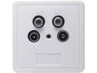 Antennedoos TV, FM, Satelliet Renkforce Twin satellieteinddoos Inbouw (in muur), Opbouw (op muur) Contactdoos