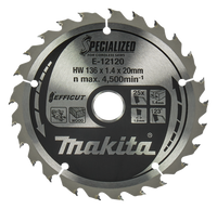 Makita Accessoires Cirkelzaagblad Hout | Efficut 136x20x1,5 25T 23g - E-12120 - E-12120 - thumbnail