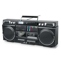 MUSE Bluetooth Retro Boombox met radio, CD, cassetterecorder, 80 W uitgangsvermogen, USB, aux, Micro SD-kaartsleuf