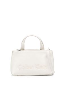 Calvin Klein sac cabas à plaque logo - Blanc