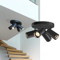 SLV ASTO TUBE Plafondlamp, plafondspot, opbouwlamp, binnenverlichting voor woonkamer, slaapkamer, keuken, hal, kinderkamer, aluminium, cilindrisch, max. 4 x 10 W, zwart