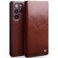 Samsung Galaxy S23 Ultra 5G Qialino Classic Wallet Leren Hoesje - Bruin