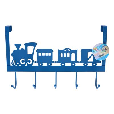 Deurhanger Blauwe Locomotief Met 5 Haakjes 28 Cm - Kapstokken