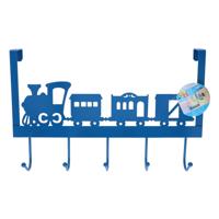Deurhanger Blauwe Locomotief Met 5 Haakjes 28 Cm - Kapstokken