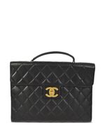 CHANEL Pre-Owned porte-documents à fermoir loquet CC (1995) - Noir