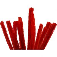 Creotime chenille draad 15 stuks 30 cm 15 mm rood
