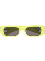 Balenciaga Eyewear lunettes de soleil rectangulaires à plaque logo - Jaune