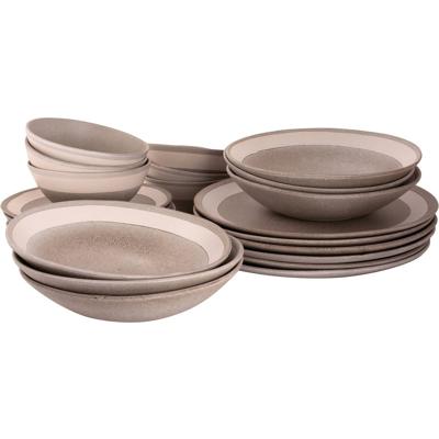 Palmer Serviesset Rossio Stoneware 6-persoons 24-delig Grijs Wit