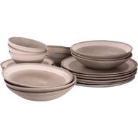 Palmer Serviesset Rossio Stoneware 6-persoons 24-delig Grijs Wit