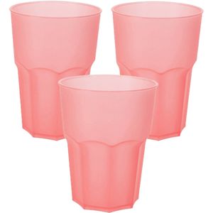 Drinkbekers - 12x stuks - onbreekbaar kunststof - rood - 480 ml