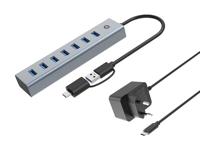 CONCEPTRONIC HUBBIES21GP 7-poorts USB 3.0-hub met voeding, 5 Gbps, USB-A x 7