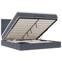 vidaXL Ottoman bed met matrassen en LED's 180x200cm fluweel donkergrijs, bedframe, ottoman bedframe, bedframe met opbergruimte onder het bed