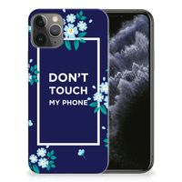 Apple iPhone 11 Pro Silicone-hoesje Flowers Blue DTMP - thumbnail