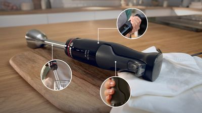 Bosch Haushalt ErgoMaster Serie 4 Staafmixer 1000 W Met maatbeker, Met mixbeker, BPA-vrij Piano-zwart, Antraciet