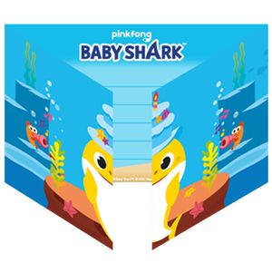 Uitnodigingen Baby Shark (8st)