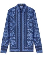 Versace chemise en soie à imprimé Barocco - Bleu - thumbnail