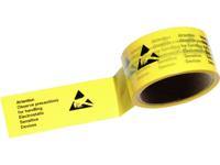 TRU COMPONENTS ESD-klittenband 50 m Geel, Zwart (l x b) 50 m x 4.8 cm ESDBA-Y-50M