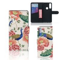 Telefoonhoesje met Pasjes voor Alcatel 1S 2020 Pink Peacock